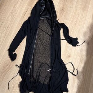 Elegant Black Hooded Wrap